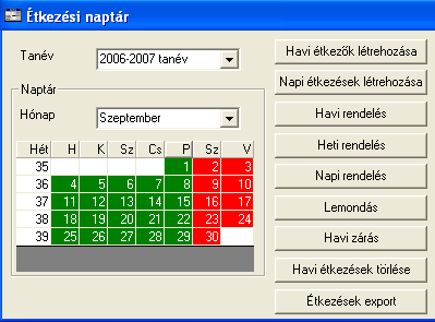 A havi étkezések törlése A havi étkezések törlése eljárás törli az étkezők napi elemi étkezéseit, csak az adott hónapra vonatkozó összesített adatok maradnak meg.