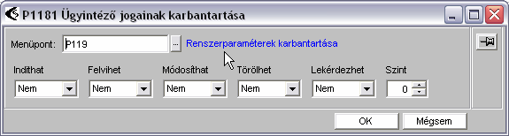 Ha nem szeretnénk, hogy ezt bármelyik felhasználó megtehesse, akkor a Törzsadatoknál az Ügyintézők karbantartása (P118) menüpontban ezt a jogot el kell venni.