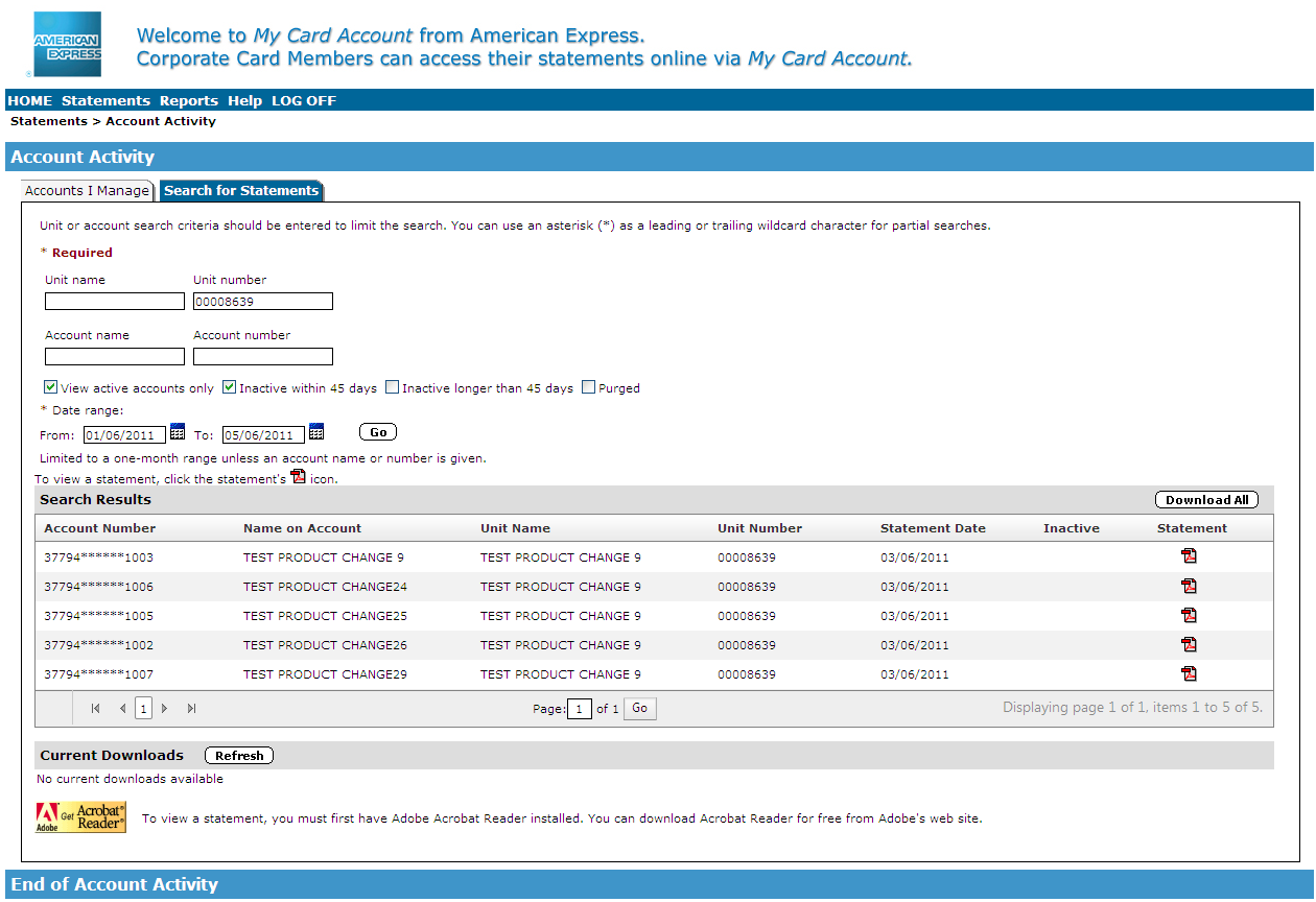 To view (open/save) a single statement, click the statement's above and have all statements for all cycles in PDF file.