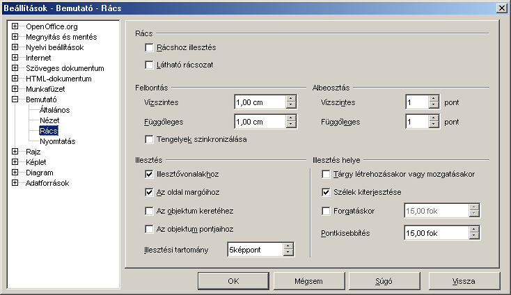 Az Impress beállításait az Eszközök menü Beállítások pontjában érhetjük el.