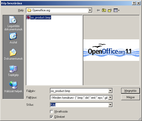 Ábra 75 2.16.4. Képtár A Képtár az OpenOffice.org beépített képeit tárja elénk, ezek közül tetszőlegeset beszúrhatunk a dokumentumunkba.