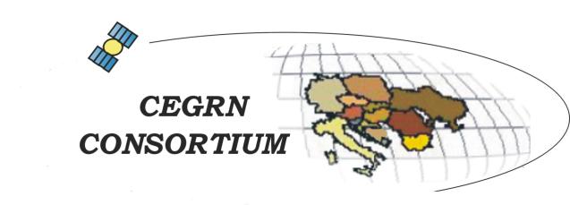 7. ábra. A Közép-Európai GPS Geodinamikai Referencia Hálózat és a Magyar GPS Geodinamikai Alaphálózat pontjai.