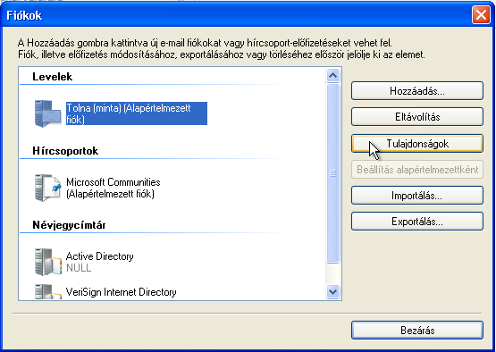 Windows Live Mail e-mail beállítások módosítása Kattintson az Eszközök Fiókok menüpontra.