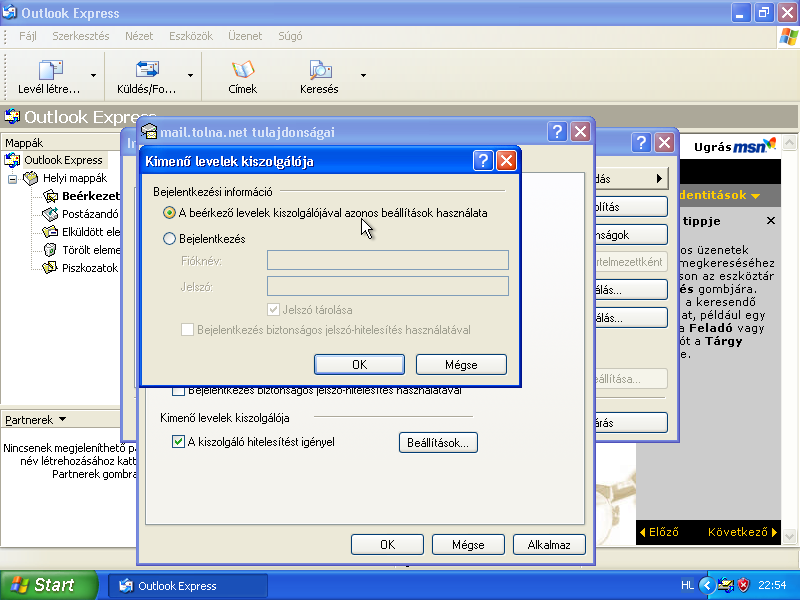 Végezetül OK gomb megnyomásával zárja be a postafiók beállításait. Outlook 2003 e-mail fiók beállítása Miután feltelepítette és elindította a programot, a beállítás varázsló fogadja Önt.