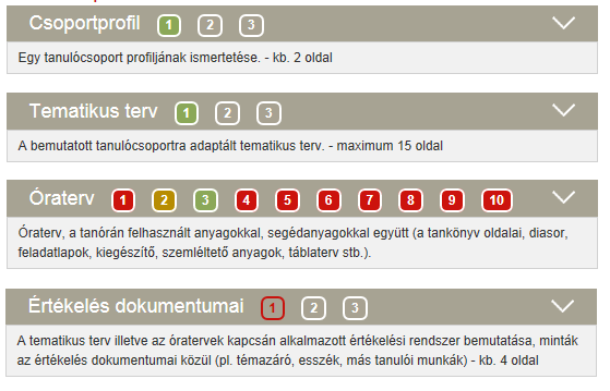 Az e-portfolió felület felépítése tartalmi elemek Teljesen