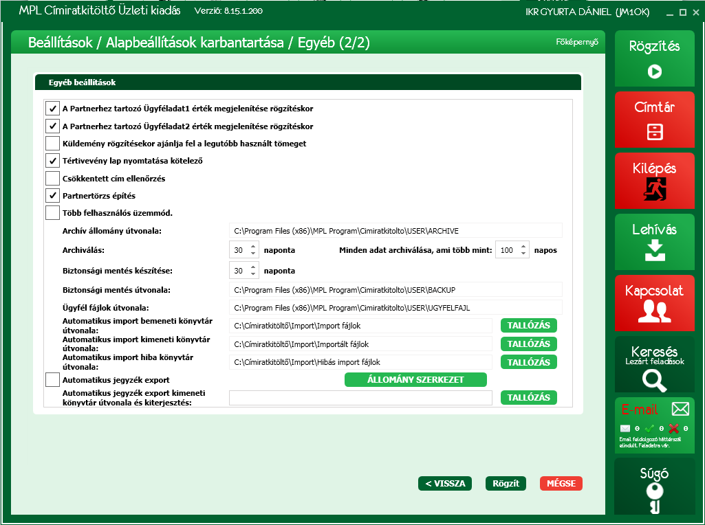 Oldal: 17 / 60 20. Alapbeállítások karbantartása 2. 5.