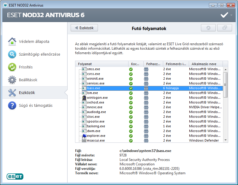 4.4.6.1 Gyanús fáj lok Az ESET Live Grid további beállításait tartalmazó párbeszédpanel Fáj lok lapján állítható be a kártevők elküldésének módja az ESET víruslaborjába.