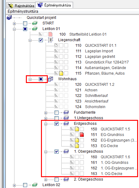 48 Differenciált megjelenítés a rajzfájl- és tervválasztás alárendelt csomópontjainálallplan 2011 Differenciált megjelenítés a rajzfájl- és tervválasztás alárendelt csomópontjainál Új az Allplan