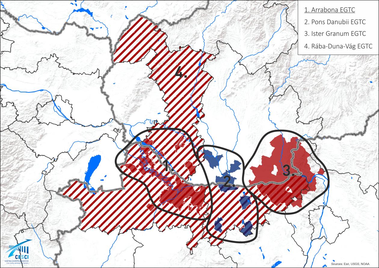 város/várospár (Esztergom Párkány, Komárom Észak-Komárom, Győr) köré életerős területi együttműködés szerveződött.