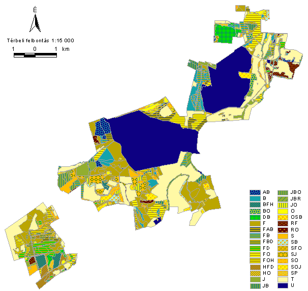 Fontos megemlíteni továbbá a másodlagos, jellegtelen élőhelyeket (O), ugyanis az előző területhez hasonlóan itt is jelentős arányban fordulnak elő (7,38%), szikesek és mezőgazdasági területek által