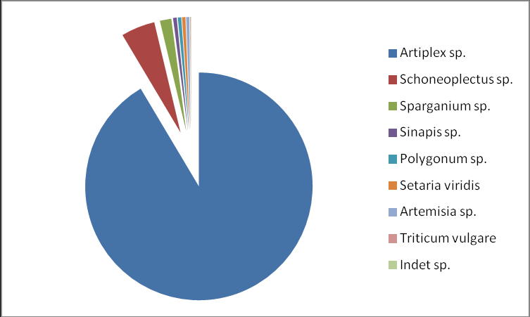 mennyiségben szerepeltek a pusztai fűfajok (60,6% és 55%). A veresnadrág csenkesz volt a domináns fűfaj a táplálékban (élőhelyenként 60,6% puszta, 34,6% vetés és 33% halastó).