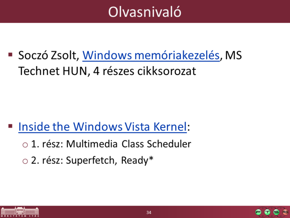 Technet HUN cikkek: Windows memóriakezelés - 1. rész - Memóriakezelési alapok, http://www.microsoft.com/hun/technet/article/?id=7870c80b-7d94-4732-8220-256b625a3061 Windows memóriakezelés - 2.