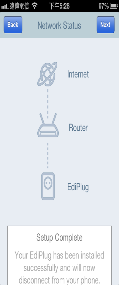 Az okos dugó megjelenik az EdiPlug fő képernyőjén.