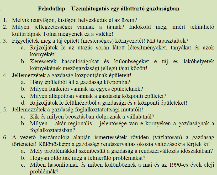 Az intézménylátogatások során alkalmazott tereptanulási technikák 7.11. kép.