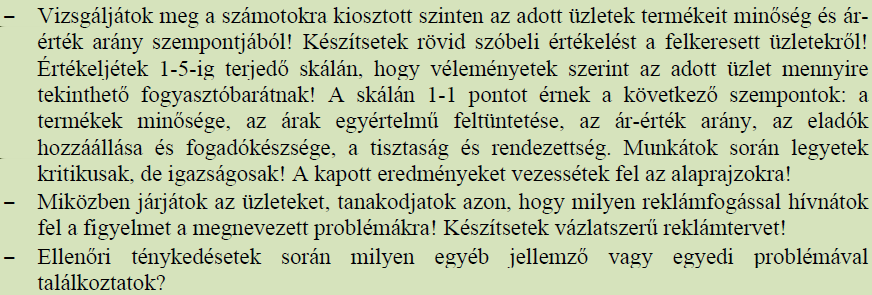 Az intézménylátogatások során alkalmazott tereptanulási technikák 4.