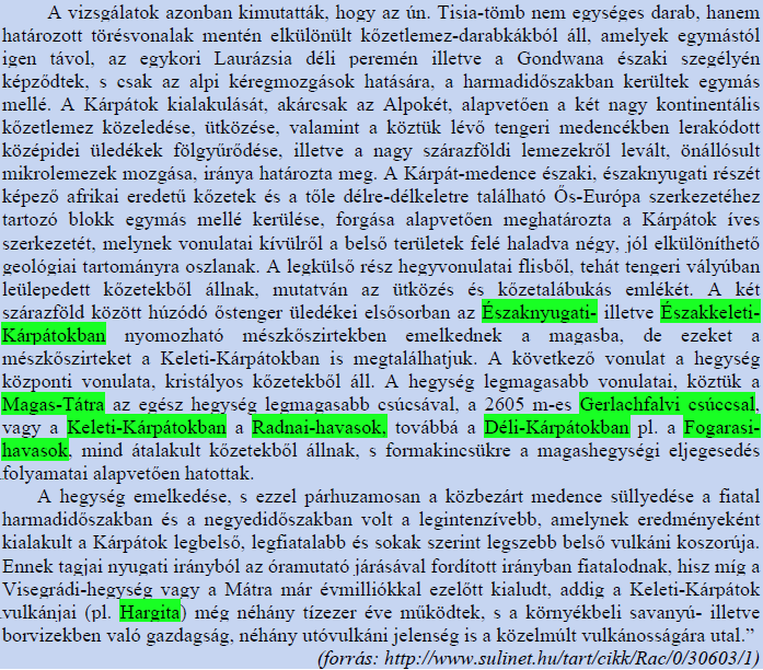 Szövegszerű tanulási technikák alkalmazása a földrajztanításban A feldolgozást irányító kérdések, feladatok: 1. Melyik hegységről szól a szöveg? 2. Tagoljátok a szöveget logikai egységekre!