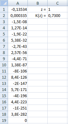 számolja ki a ( 1) i e 2i2 z 2 értékeket, ahol i a sor száma. Egy cella sorának a számát a SOR függvénnyel, míg az exponenciális függvényt a KITEVŐ függvénnyel kapja meg.