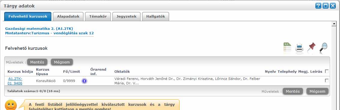 Ha nem egyértelmő, hogy pontosan mi az elıtanulmánya 1-1 tárgynak, azt megnézhetik itt: a vissza gombra kattintás után (fölsı kép)