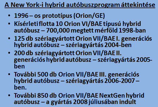 Főbb célkitűzéseik a hibrid járművek bevezetésénél: - a Dízel-buszok emissziója elérhesse a legjobb gázüzeműekét, - elkerülni az infrastruktúra költségnövekedését, amely a gázüzem sajátja volt, -