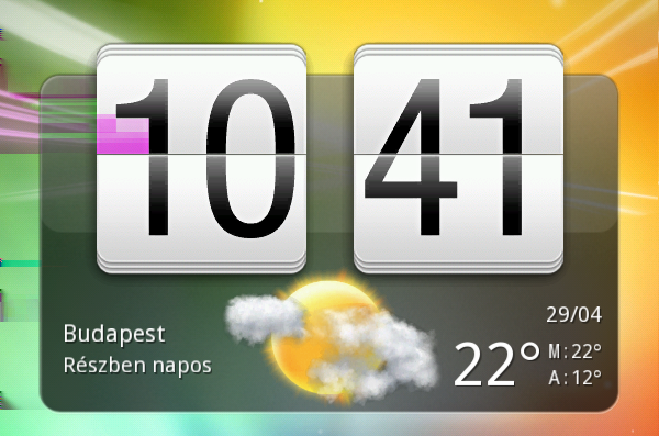 156 Az Android Market és más alkalmazások Az Óra használata Tudnivalók a HTC Óra widgetről A HTC Óra widget segítségével megnézheti a pillanatnyi időt, dátumot és tartózkodási helyét.