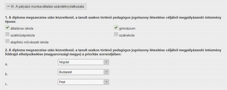 18. ábra: A hallgatói jogviszony státuszának beállítása 5.2.5 A hallgatói jogviszony várható időtartama A hallgatói jogviszony kezdetét itt a rendszer már a korábban megadott félév alapján beállítja.