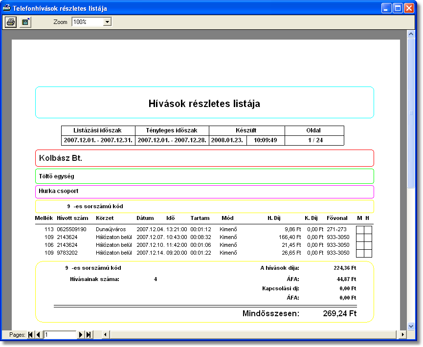 A WinPCTari program 20 A PIN kódok megfelelő kiosztásával