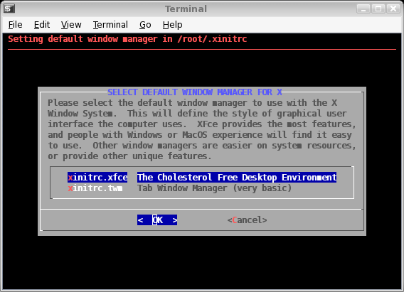 Az ablakkezelő beállítása (xwmconfig) Az xwmconfig egy Slackware eszköz, melyet a Zenwalk is használ.