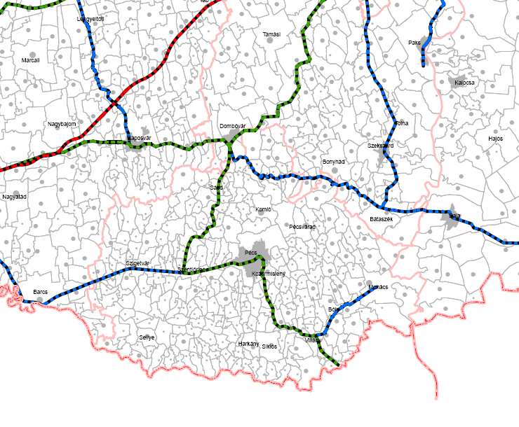 Pécs Megyei Jogú Város és környéke hosszú távú térségi közlekedésfejlesztési terve Stratégia és program - 20 - Kerékpár 2.