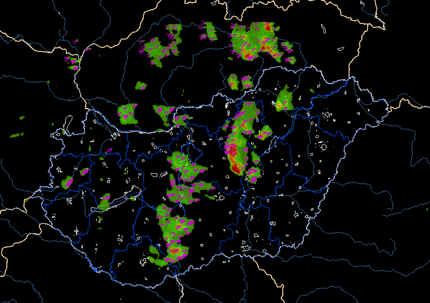 Térképes cellaelőrejelző rendszer az OMSZ országos nagyfelbontású (ET, KET & VK) radarképeit felhasználva A cellaelőrejelző rendszer egy olyan egyedülállóan különleges, az Egyesület által