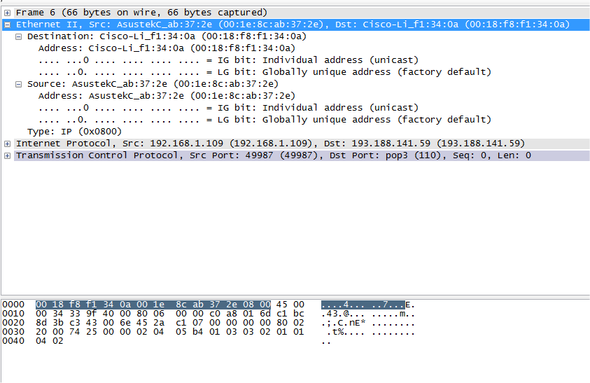 TCP-IP 1 ÓRA ALATT 2.5. ÁBRA ETHERNET II KERET MONITOROZVA Így néz ki egy monitorozó eszközzel (Wireshark) elkapott Ethernet II keret. Látható, nem hazudtam. Minden ott van a helyén.
