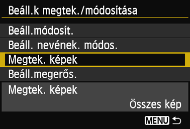 Megtekinthető képek megadása A fényképezőgépen beállíthatja, hogy mely képeket lehessen megtekinteni okostelefonról. 1 2 Válassza ki a [Wi-Fi funkció] beállítást.