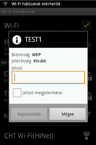 WiFi hálózat hozzáadása 1. Alkalmazások > Beállítások elérhető vezeték nélküli hálózatok. 2. WiFi beállítások 3. A WiFi hálózatokban nyomjon a WiFi hálózat hozzáadására, majd egy új ablak jelenik meg.