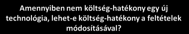 Egészségnyereség értékelése: nem elegendő finanszírozói döntésekhez a források korlátozottsága miatt Költségvetési hatás elemzés: -hatékonyság ismerete nélkül torz következtetéseket eredményezhet,