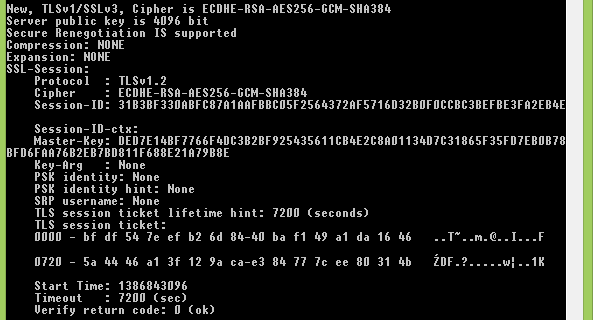 SSL/TLS kapcsolat s_client: kapcsolatfelépítés (client => server) szerver IP címe, port száma