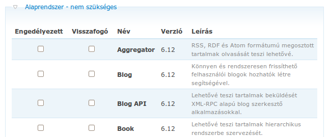 90. oldal Webes tartalomkezelő rendszerek 1.0. verzió Persze a navigáció nem csak a tartalomtól indulhat. Például a Forum modul az összes ki fejezést felsorolja az összefoglaló oldalon.