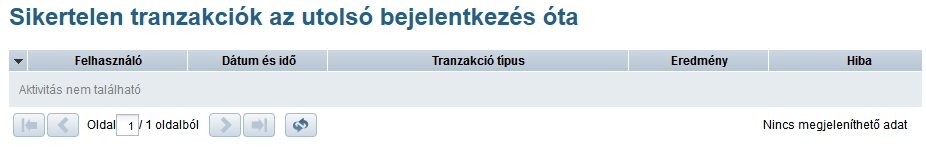 4.8.9 Sikertelen tranzakciók az utolsó bejelentkezés óta A NetBank nyitó képernyőjén bejelentkezéskor megjelenik az előző belépés óta nem teljesült megbízásokra mutató link.