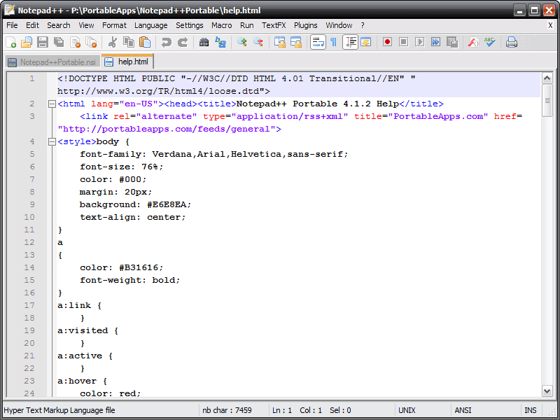 Ajánlott szerkesztőprogram Notepad++ http://notepadplus.