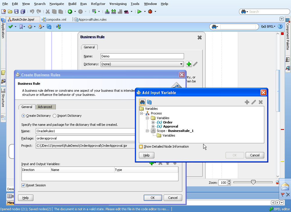 Tight Integration with BPEL Create rule dictionary from within BPEL Leverage BPEL