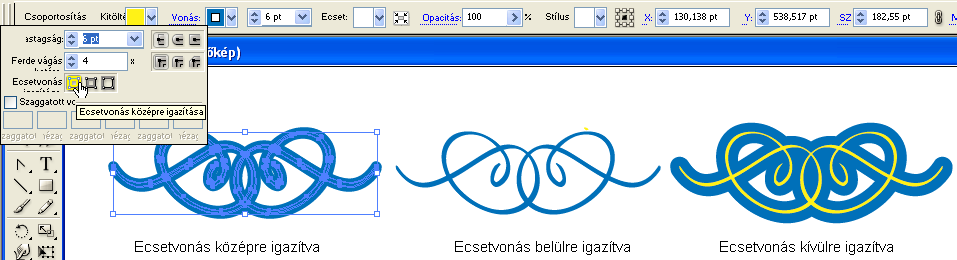 ISMERKEDÉS A PROGRAMMAL 17 1-6. ábra Új szövegattribútumok A szövegobjektumokon most már eddig nem használható alá- és áthúzási formázásokat is alkalmazhatunk.