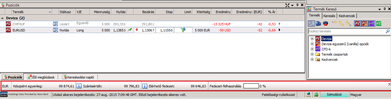 Modulok hozzáadása és mozgatása III. A kezdőképernyőhöz érdemes még hozzáadni a következő modulokat: -Új nyitott pozíciók. -Élő megbízások. -Számla és fedezet. Modulok hozzáadása és mozgatása IV.