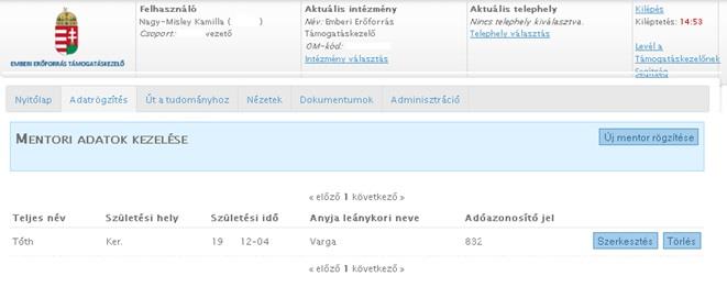 Figyelem! Az önállóan működő, de nem önállóan gazdálkodó intézmények esetében kötelező kitölteni a kötelezettségvállalóra vonatkozó adatokat is!