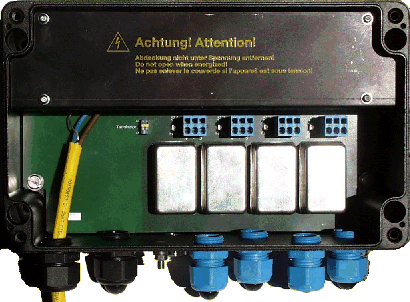Multibarrier TURCK MBD49-T415/Ex Fieldbus trunk védelem - Ex e Elektronika - Ex m 4 db gyújtószikramentes kimenet - Ex i galvanikus elválasztás beépített lezáró impedancia IP66