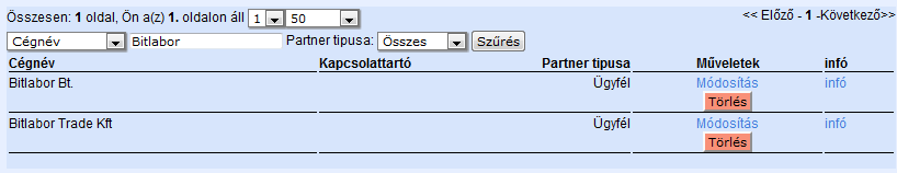 Partnerek Új partner felvitele, módosítása Az alábbi űrlap szerinti adatokat lehet jelenleg megadni. Természetesen, ha ezen adatok nem lennének megfelelőek, akkor cégszinten személyre szabjuk.