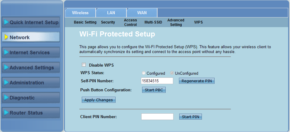 A Wi-Fi Protected Setup (Wi-Fi védett beállítás - WPS) beállítása A WPS (Wi-Fi Protected Setup) lehetővé teszi a biztonságos és védett vezeték nélküli hálózat egyszerű beállítását Győződjön meg