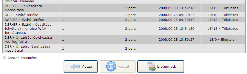 Tanulási folyamat 1 kurzus 3 részből áll: Tananyagok Tesztek Vizsga (csak 1-szer