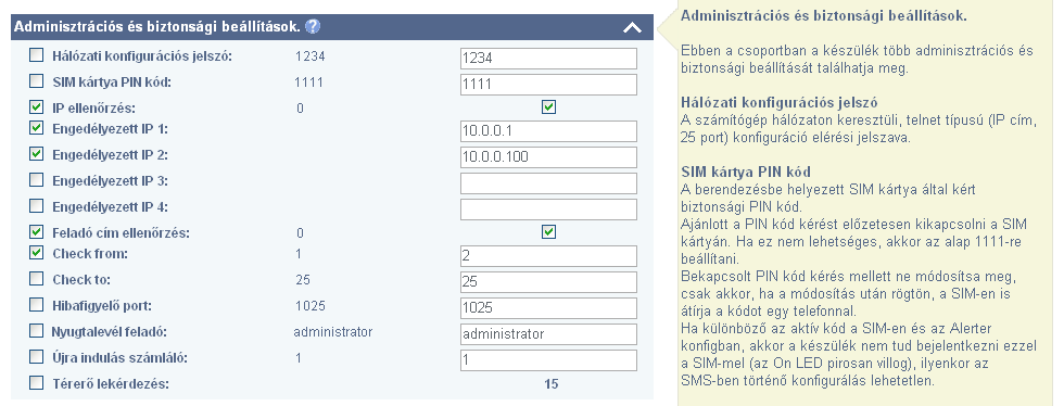 A Cím lista részleteit a képi magyarázaton olvashatjuk. A hivatkozott szolgáltatásokról azok beállításainál találunk bővebbet.