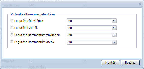 Virtuális album engedélyezése A Photo Station lehetővé teszi a legfrissebb fényképek és videók virtuális albumokban történő megjelenítését, amelyek az összes többi album előtt kerülnek felsorolásra a