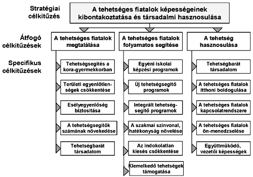 tehetség segítésének átfogó célkitűzései a tehetséges fiatalok képességeinek kibontakoztatása és társadalmi hasznosulása érdekében: - A tehetséges fiatalok megtalálása - A tehetség jellegének és