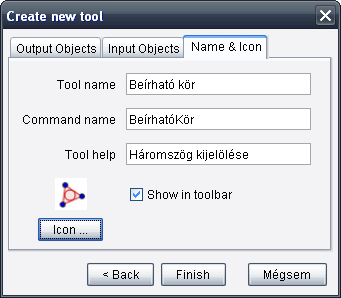 lasszuk a Create new tool (Új eszköz létrehozása) alpontot.