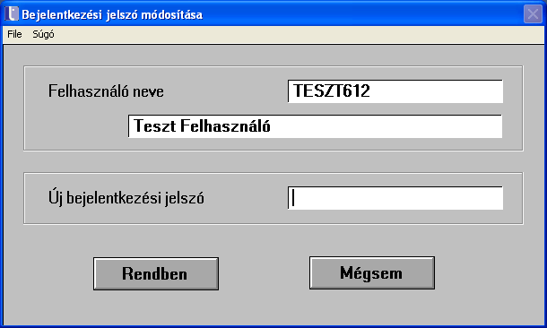 Jelszóváltoztatás: A rendszerben két jelszót különböztetünk meg. Bejelentkezési jelszót: A program és a menüpontok belépéséhez. Aláírási jelszót: A csomagok aláírásához.